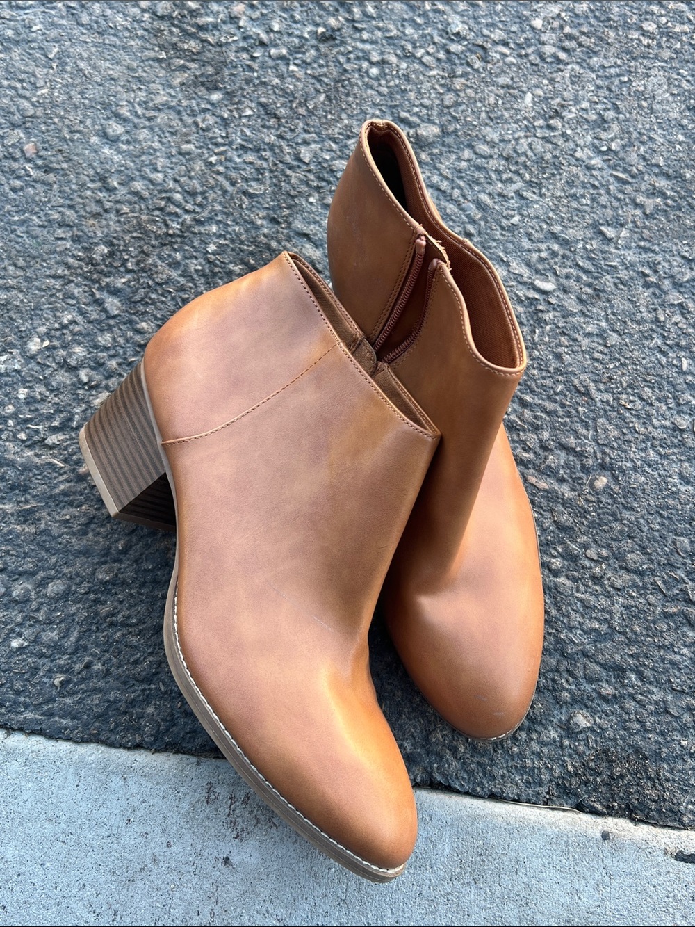Old navy Tan Women's Ankle Booties - Classic Block Heel